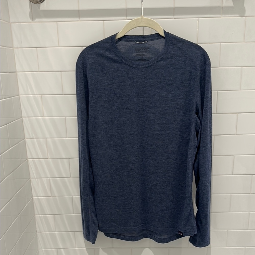 Patagonia, long sleeve, blue shirt. Size S